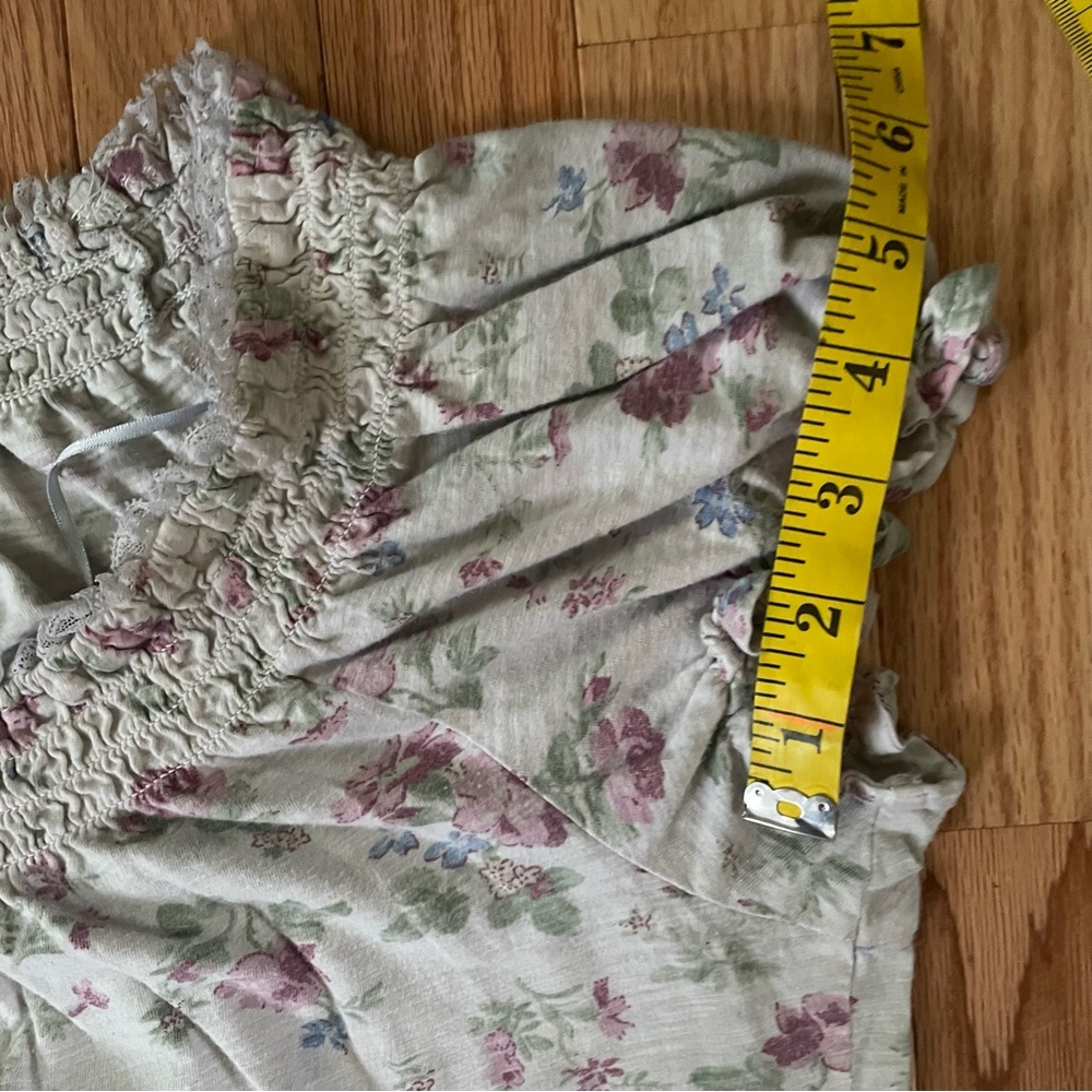 Lauren Ralph Lauren Nightgown Womens Large White Pink Floral Print Cottagecore - Picture 7 of 11